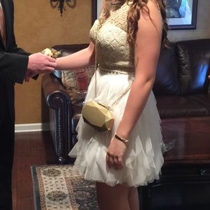 Gold and White Two Piece Set